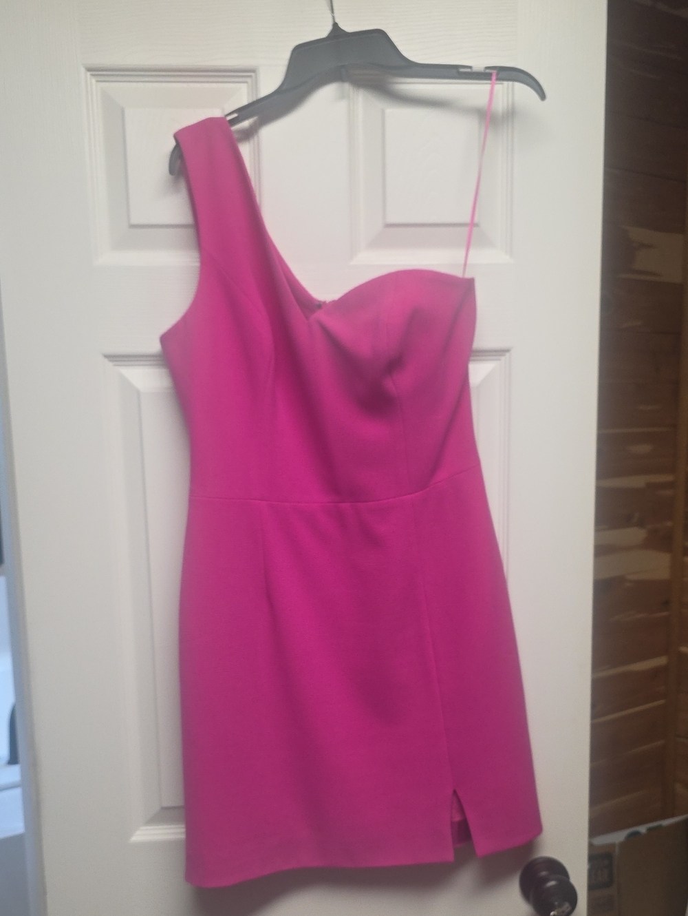 Dress the Population Hot Pink One-Shoulder Cocktail Dress